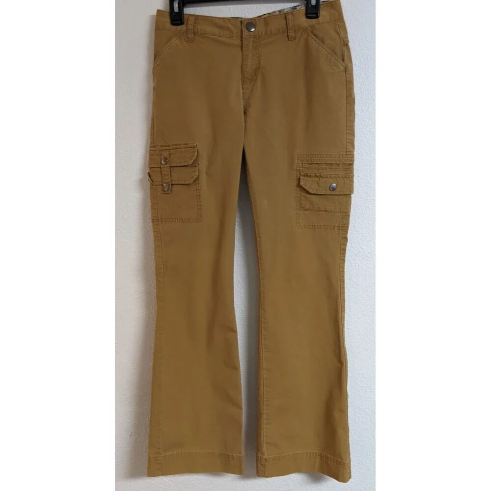 Women's COLUMBIA Cotton Stretch Cargo Flared Leg Pants Hiking Outdoor SZ 4